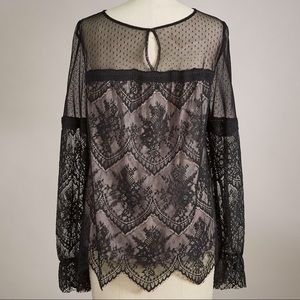 Sundance Tops - Romantic Lace Blouse Black Long Sleeves Sundance Sundance Tops - Romantic Lace Blouse Black Long Sleeves Sundance